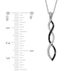 Thumbnail Image 2 of 1/4 CT. T.W. Enhanced Black and White Diamond Twine Pendant in 10K White Gold