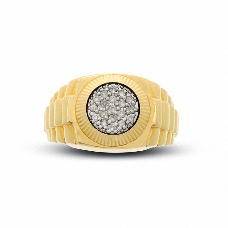 Main Image 1 of Men's 1/4 CT. T.W. Diamond Cluster Ring in 10K Gold