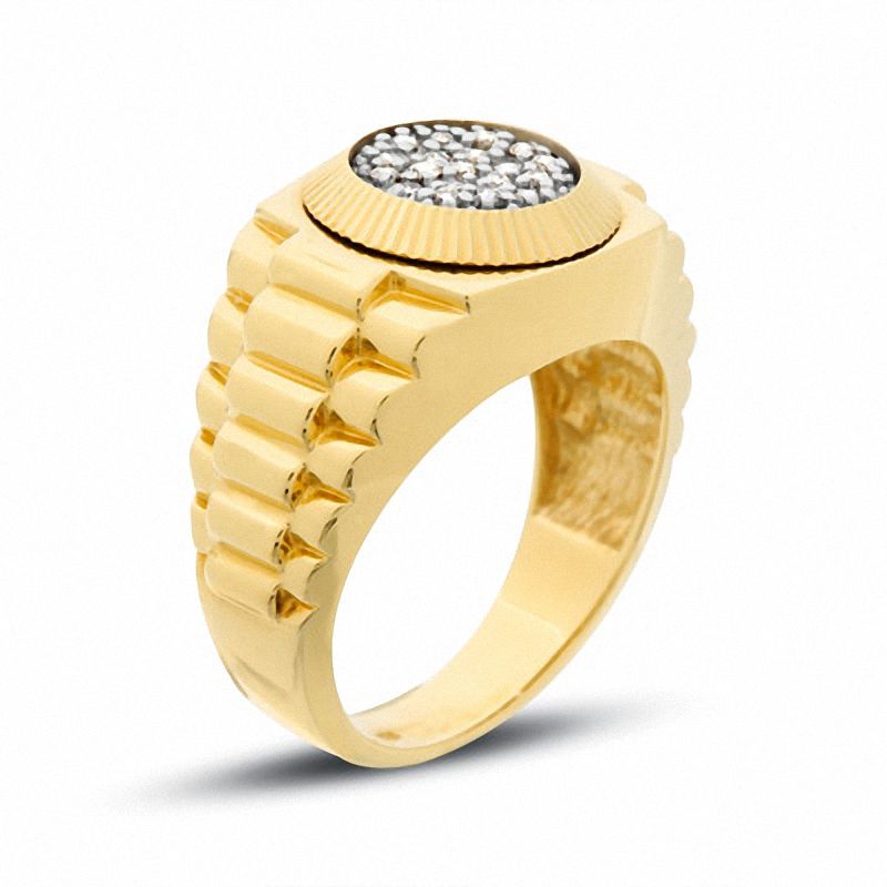 Main Image 2 of Men's 1/4 CT. T.W. Diamond Cluster Ring in 10K Gold