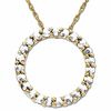Thumbnail Image 1 of Lab-Created White Sapphire Circle Pendant in 14K Gold
