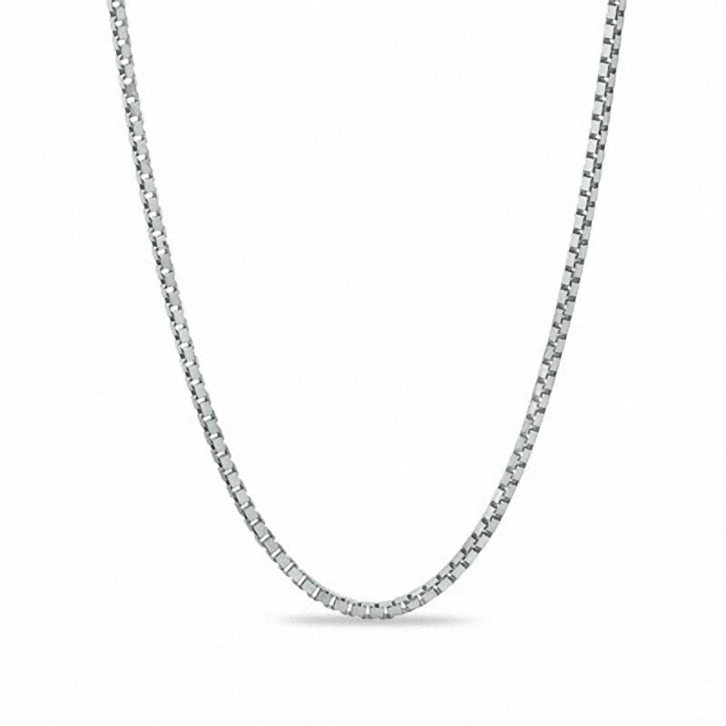 0.8mm Adjustable Box Chain Necklace in 14K White Gold - 22&quot