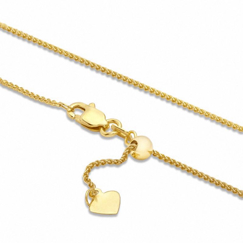 Main Image 2 of Adjustable 0.85mm Wheat Chain Necklace in 14K Gold - 22"