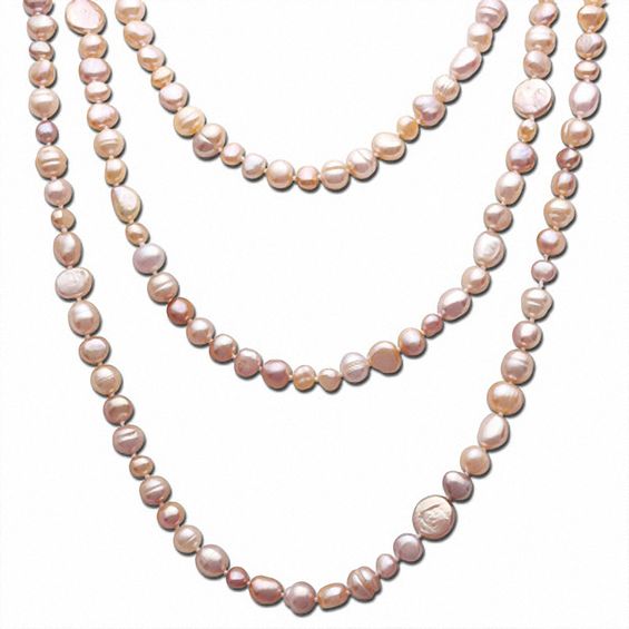 Mixed Pink Freshwater Cultured Pearl Strand- 80.0"