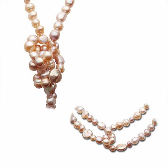 Mixed Pink Freshwater Cultured Pearl Strand- 80.0"