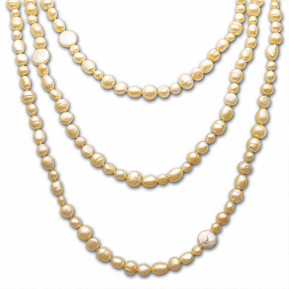 Mixed Golden Freshwater Cultured Pearl Strand- 80.0"