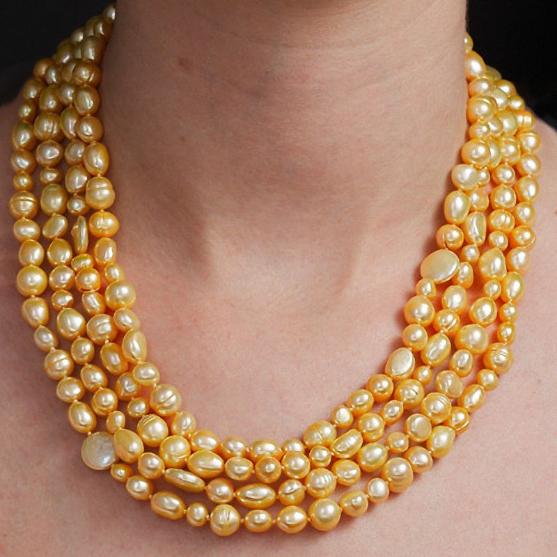 Main Image 3 of Mixed Golden Freshwater Cultured Pearl Strand- 80.0"
