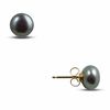 Thumbnail Image 1 of 8.0-8.5mm Black Cultured Freshwater Button Pearl Earrings