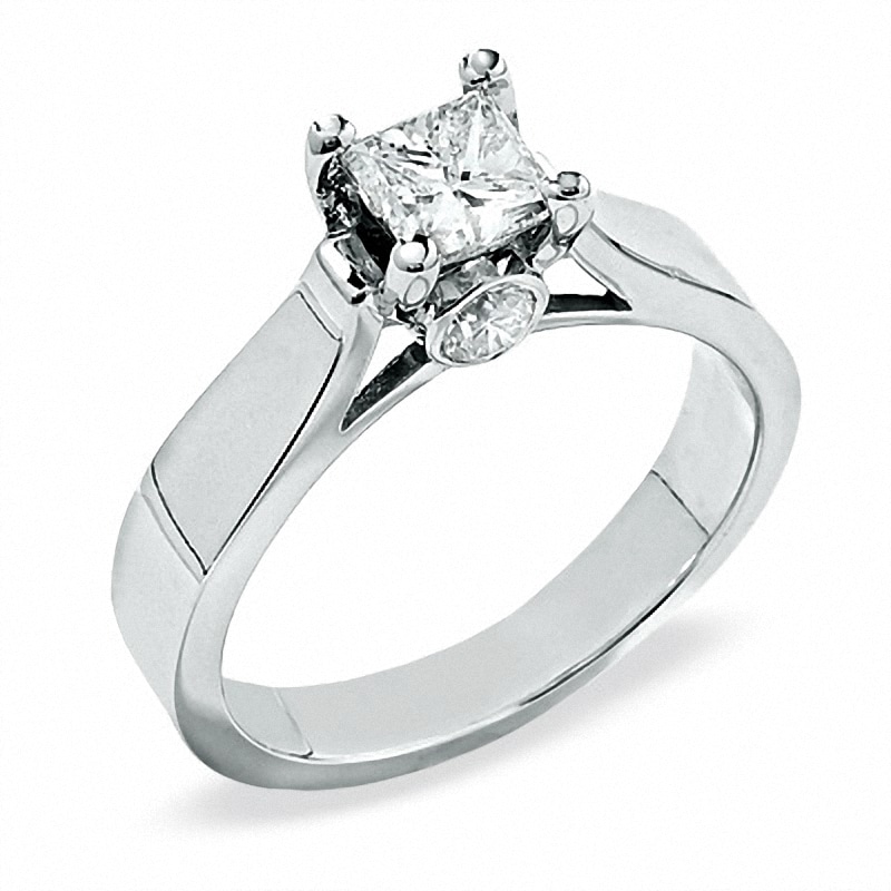 Main Image 1 of 1 CT. T.W. Certified Princess-Cut Diamond Solitaire Engagement Ring in 14K White Gold