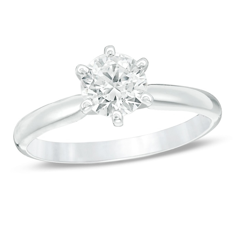 1 CT. Certified Diamond Solitaire Engagement Ring in 14K White Gold (I/I2)