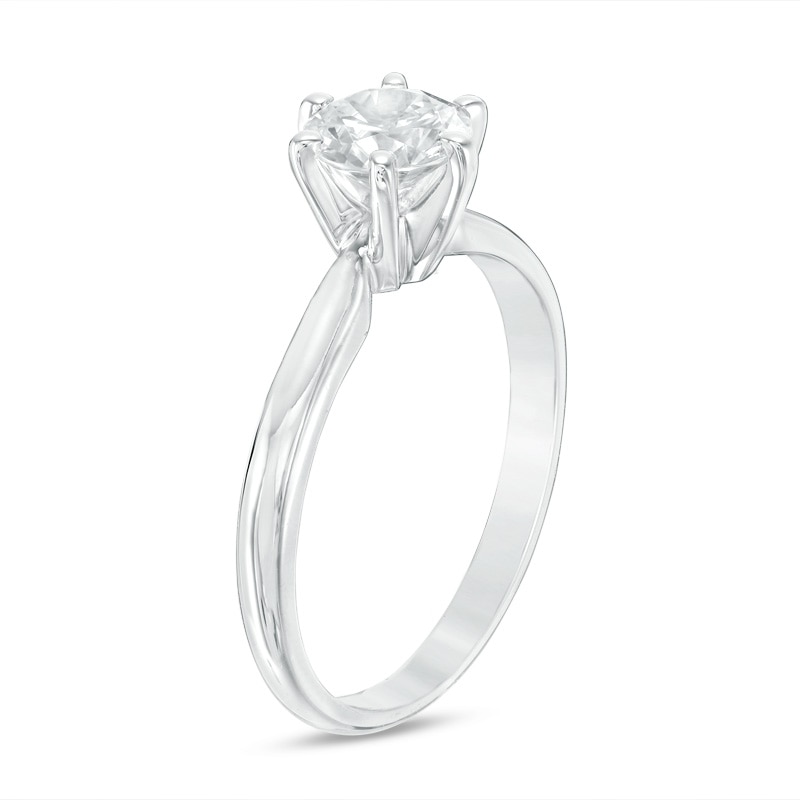 Main Image 2 of 1 CT. Certified Diamond Solitaire Engagement Ring in 14K White Gold (I/I2)