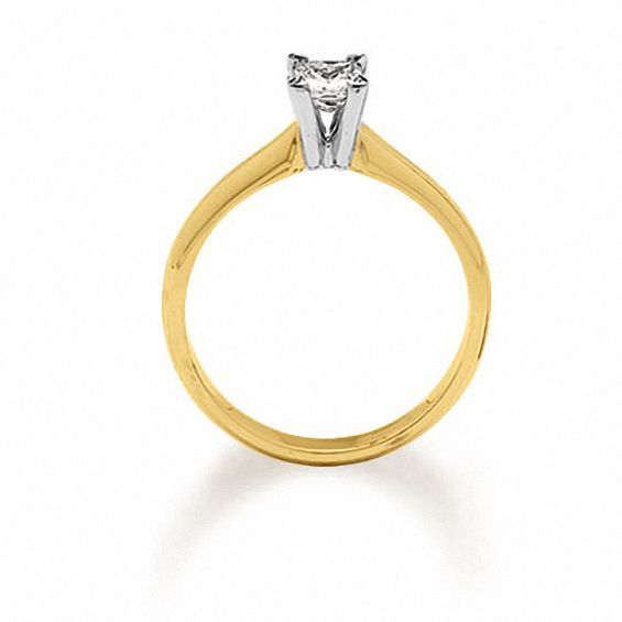 1/4 CT. Princess Cut Diamond Solitaire Engagement Ring in 14K Gold