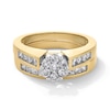 Thumbnail Image 0 of 1 CT. T.W.  Multi-Diamond Flower Bridal Set in 10K Gold