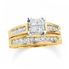 Thumbnail Image 0 of 2 CT. T.W. Quad Princess-Cut Diamond Bridal Set in 14K Gold