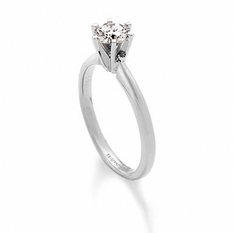 Main Image 2 of 3/4 CT. Certified Diamond Solitaire Engagement Ring in 18K White Gold - Signature Collection