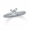 Thumbnail Image 1 of 3/4 CT. Square-Cut Certified Diamond Solitaire Engagement Ring in 18K White Gold - Signature Collection
