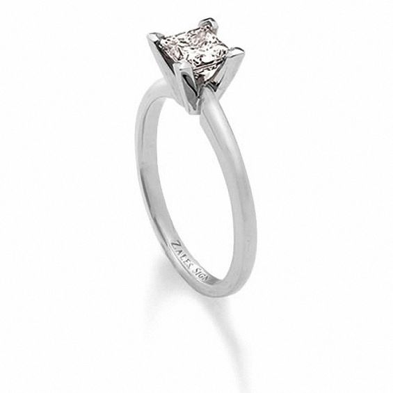 3/4 CT. Square-Cut Certified Diamond Solitaire Engagement Ring in 18K White Gold - Signature Collection