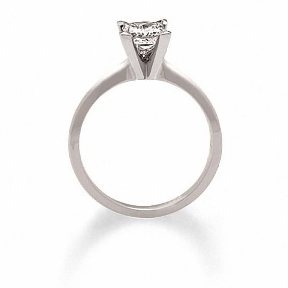 3/4 CT. Square-Cut Certified Diamond Solitaire Engagement Ring in 18K White Gold - Signature Collection