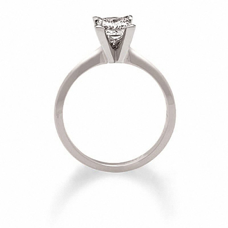 Main Image 3 of 3/4 CT. Square-Cut Certified Diamond Solitaire Engagement Ring in 18K White Gold - Signature Collection
