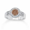 Thumbnail Image 0 of 5/8 CT. T.W. Champagne and White Diamond Love Ring in 14K White Gold