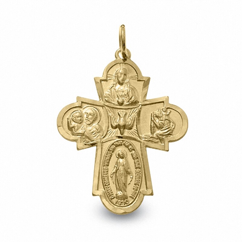 14K Gold Four Way Cross Medal