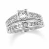 Thumbnail Image 1 of 1 CT. T.W. Princess Cut Diamond Bridal Set in 14K White Gold