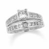 Thumbnail Image 0 of 1 CT. T.W. Princess Cut Diamond Bridal Set in 14K White Gold