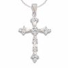 Thumbnail Image 1 of 1/4 CT. T.W. Diamond Miracle Cross Pendant in 10K White Gold