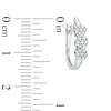 Thumbnail Image 1 of 1/4 CT. T.W. Diamond Three Flower Hoop Earrings in 10K White Gold