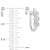 Thumbnail Image 2 of 1/4 CT. T.W. Diamond Three Flower Hoop Earrings in 10K White Gold