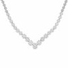Thumbnail Image 0 of 3 CT. T.W. Multi-Diamond Chevron Flower Necklace in 14K White Gold