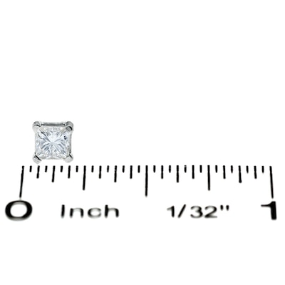 1 2 Ct T W Princess Cut Diamond Solitaire Stud Earrings In 14k