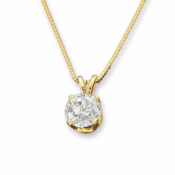 1/ CT. Diamond Solitaire Pendant in 14K Gold