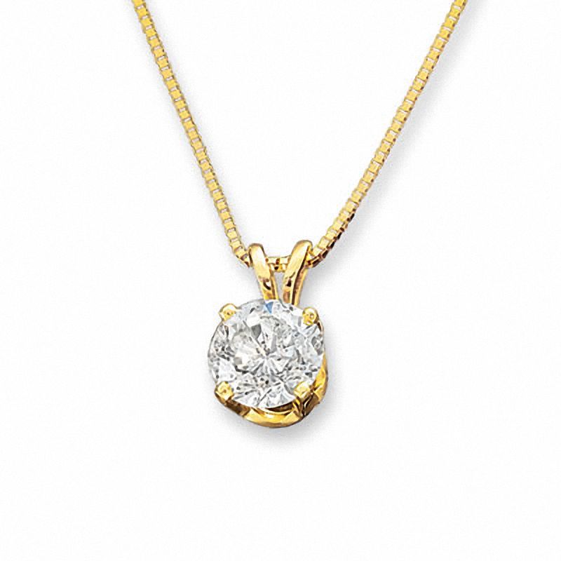 Main Image 1 of 1/3 CT. Diamond Solitaire Pendant in 14K Gold