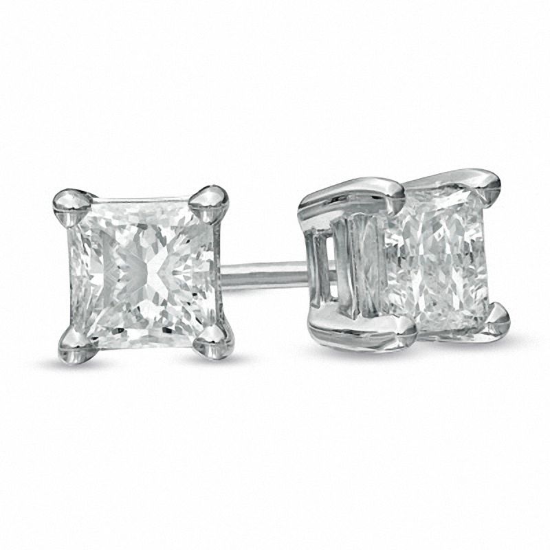 Main Image 1 of 1 CT. T.W. Princess Cut Diamond Solitaire Pendant in 14K White Gold