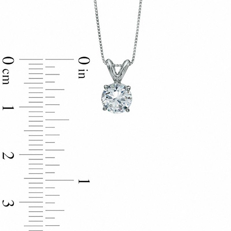 Main Image 2 of 1 CT. Diamond Solitaire Pendant in 14K White Gold