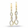 Thumbnail Image 1 of 1/8 CT. T.W. Diamond Twine Drop Earrings in 10K Gold