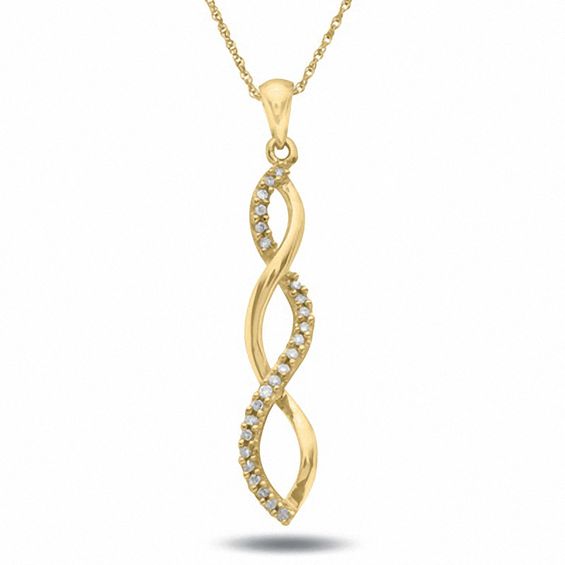 1/10 CT. T.w. Diamond Twine Pendant in 10K Gold
