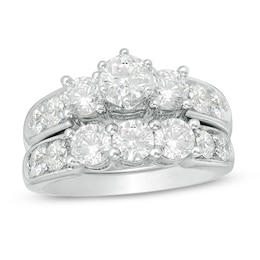 3 CT. T.W. Diamond Past Present Future® Bridal Set in 14K White Gold