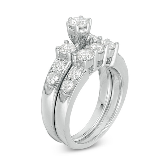 3 CT. T.w. Diamond Past Present FutureÂ® Bridal Set in 14K White Gold