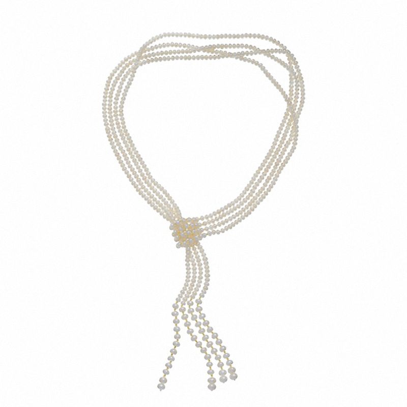 Main Image 1 of 27" 4 Row Freshwater Cultured Pearl Necklace with 14K Gold Bead Accents