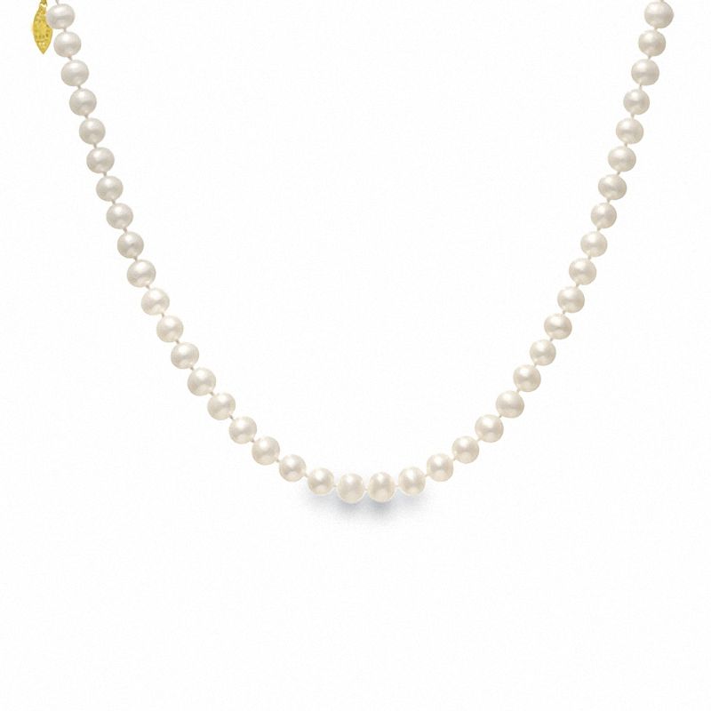 Main Image 1 of 8-8.5mm Freshwater Cultured Pearl Strand Necklace with 14K Gold Clasp-18"