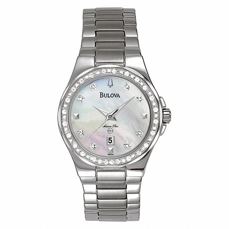 Main Image 1 of Ladies' Bulova Diamond Accent Watch with Mother-of-Pearl Dial (Model: 96R58)