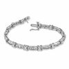 Thumbnail Image 1 of 1 CT. T.W. Diamond Channel "X" Bracelet in 10K White Gold