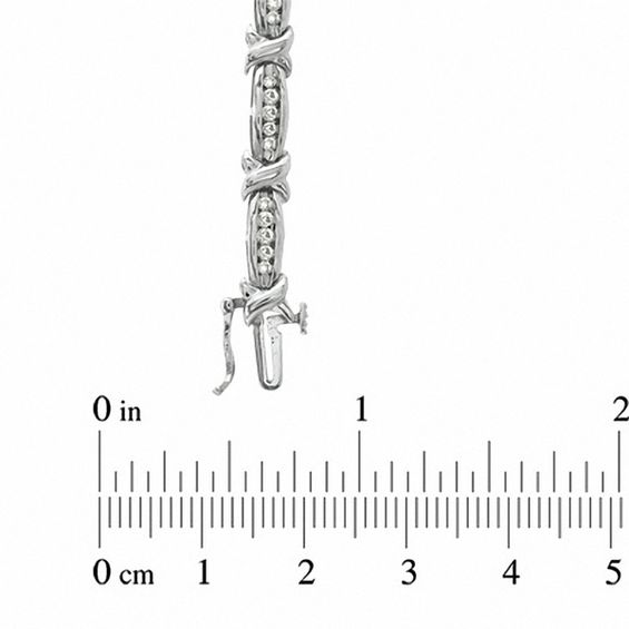 1 CT. T.w. Diamond Channel "X" Bracelet in 10K White Gold