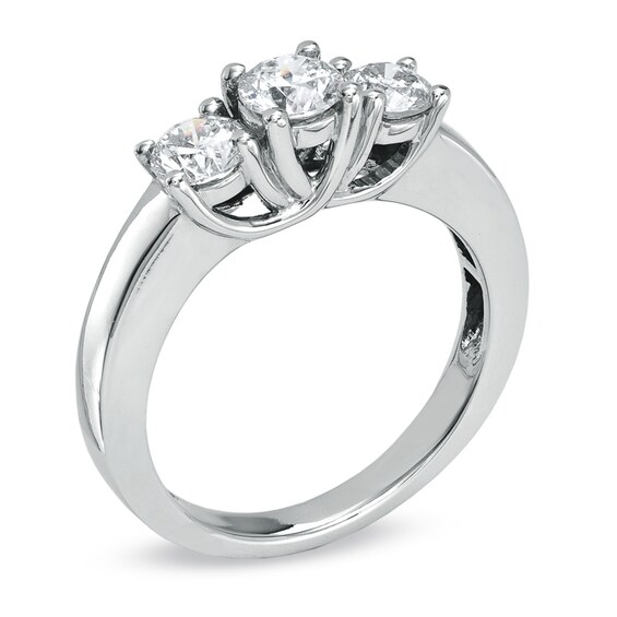 1 CT. T.w. Diamond Three Stone Ring in 14K White Gold