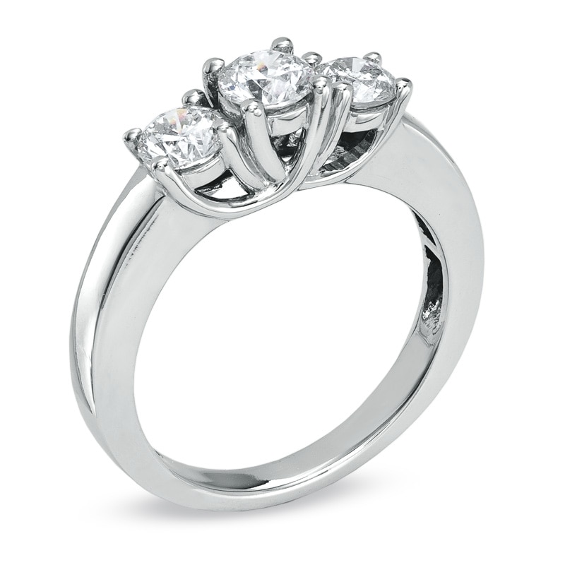 Main Image 2 of 1 CT. T.W. Diamond Three Stone Ring in 14K White Gold