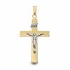 14K Two-Tone Gold Crucifix Charm Pendant