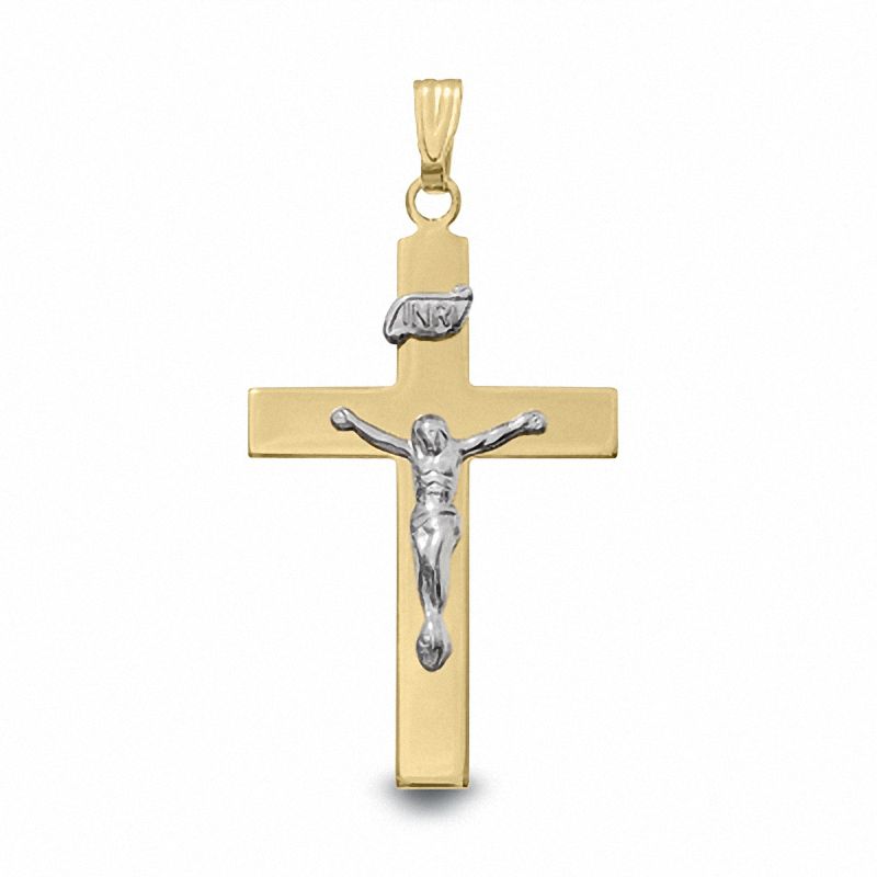 Main Image 1 of 14K Two-Tone Gold Crucifix Charm Pendant