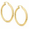 Thumbnail Image 1 of 14K Gold 3mm Large Hoop Earrings