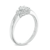 Thumbnail Image 1 of 1/5 CT. T.W. Multi-Diamond Triple Flower Ring in 10K White Gold